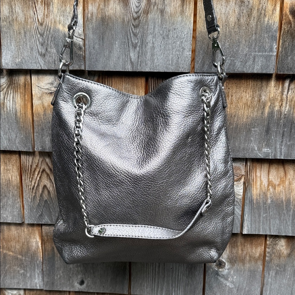 Michael Michael Kors Silver Metallic Grey Handbag Purse